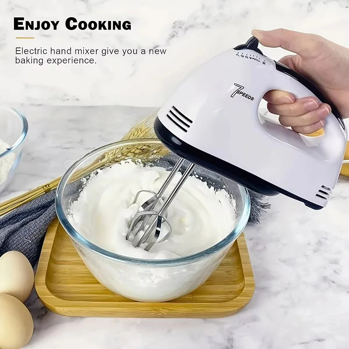 MixEase™ – 7-Speed Handheld Electric Mixer
